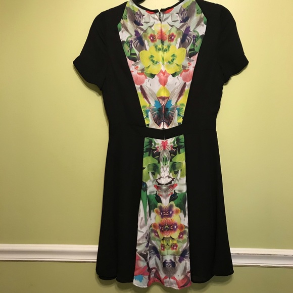 Prabal Gurung Black Floral Dress Sz 6 - Picture 8 of 11